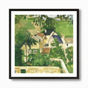 Cézanne'S Village Oil Painting Landscape Illustration Art Print