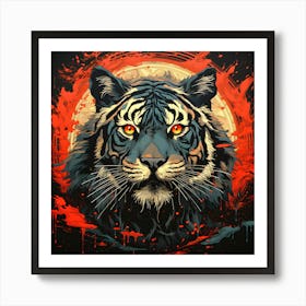 Fierce Gaze: The Tiger's Stare Art Print