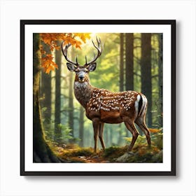 Deer In The Forest 174 Art Print