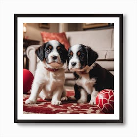 Bernese Mountain Dog Puppies Art Print
