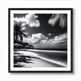 Black And White Beach 4 Art Print