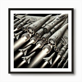 Stormfire Interceptor Missile Pods Iron Commonwealth Art Print