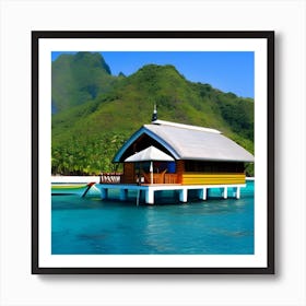 Bungalow On A Tropical Island Art Print