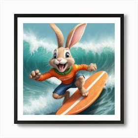 Surf Bunny Art Print