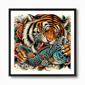 Tiger Tattoo Design Art Print