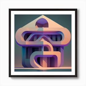 Closer To Perfectly Smooth A4 Paper Abstract Geometric 2 Art Print