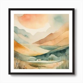 Sunset In The Mountains Art Print