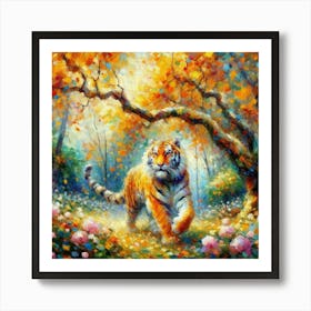 Tiger In The Forest impressionism 2 Art Print