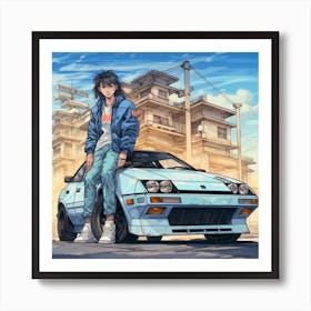 Anime Tuned Car Art Print
