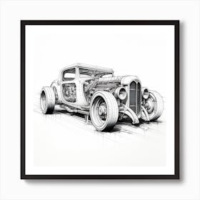 Car Line Art 1 Art Print