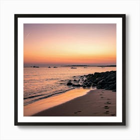 Sunset At The Beach 1 Art Print