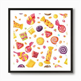 Candy Seamless Pattern Art Print