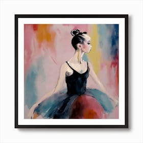 Ballerina in Black Art Print