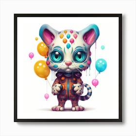 Clown Cat Art Print