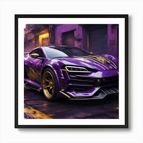 Purple Lamborghini Art Print