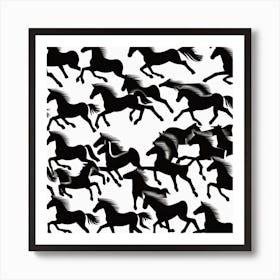 Horses In A Race Art Print