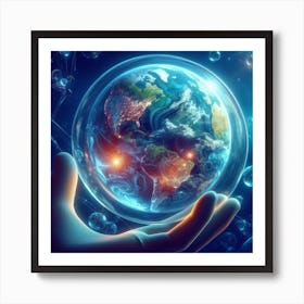 Earth In A Hand Art Print