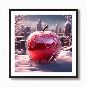 Zbrush Central Contest Glass Apple With A Glowing Cit 1 Art Print