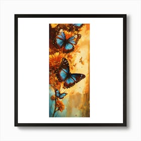 Butterflies On A Flower Art Print