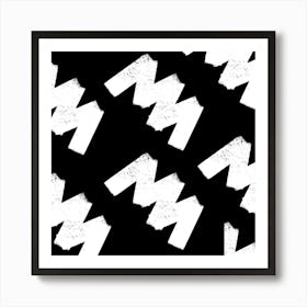 Minimal Black and White Shapes Art Print