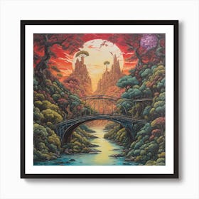 Bridge Over The River Art Print