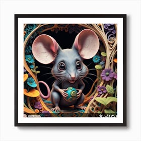 Mouse In The Forest Art Print