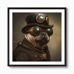 Steampunk Pug Art Print