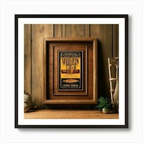 Realistic Framed Wooden Sign (1) Art Print