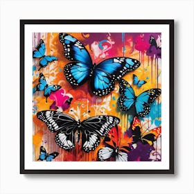 Butterfly Splatter 5 Art Print