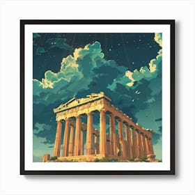 A Temple Of Olympian Zeus In Athens Lofi Illustr 1720008886 3 Art Print