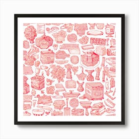 Pink And White Pattern Art Print