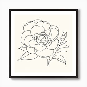 Camellia flower Picasso style 3 Art Print