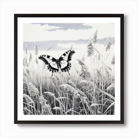 Butterfly In The Grass 1 Art Print