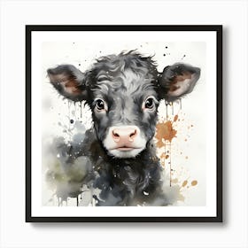 Ethereal Bovine Watercolor Elegance Art Print