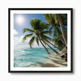 Hammock On The Beach Art Print