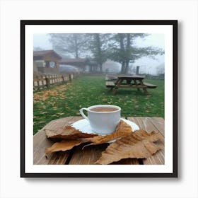 Autumn Leaves On A Table Art Print