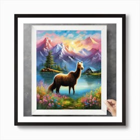 Llama Painting Art Print