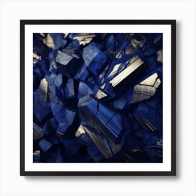 Blue Crystals Art Print