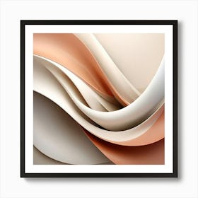 Abstract Background, Generate An Abstract Design With Soft Curved Lines In Neutral Tones Emphasizing Simplicity Art Print