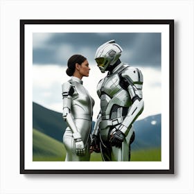 Robots In The Grass 1 Art Print