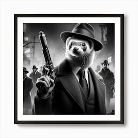 Ferret In Hat Art Print