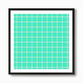 Green Plaid Fabric 6 Art Print