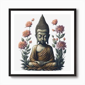 Floral Buddha (1) 1 Art Print