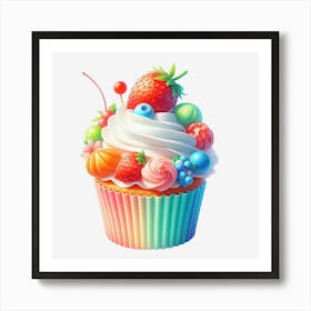 Rainbow Cupcake 3 Art Print