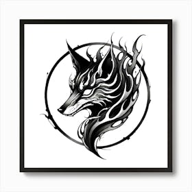 Wolf Head Tattoo 12 Art Print