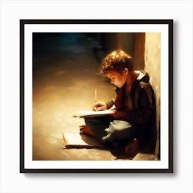 Boy In The Dark Art Print