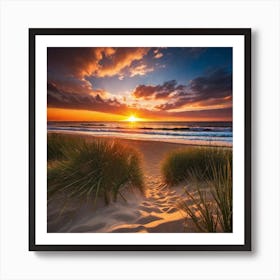 Sunset On The Beach 238 Art Print