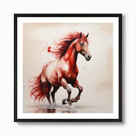 Red Horse Art Print