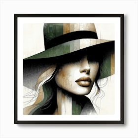 "Mystery in Monochrome" is a captivating artwork that embodies sophistication and enigma. The piece features a woman's portrait, her face partially veiled by a stylish hat, rendered in a stunning monochrome palette with a modern digital glitch effect. This artwork is a celebration of female mystique and fashion, ideal for those who appreciate bold statements and contemporary art. The fusion of classic elegance with avant-garde style makes it a compelling addition to any modern interior, perfect for creating an ambiance of intrigue and allure. Whether for a chic living space or a high-fashion environment, "Mystery in Monochrome" is sure to be a conversation starter and a symbol of timeless grace. Art Print