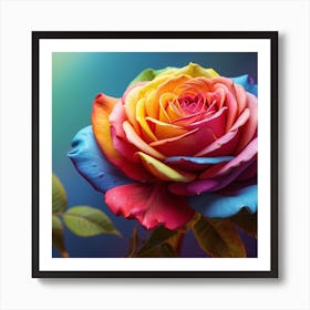 Rainbow Rose Art Print